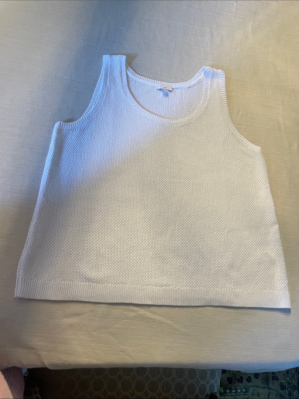 J. Jill White Knit Sleeveless Tank Top